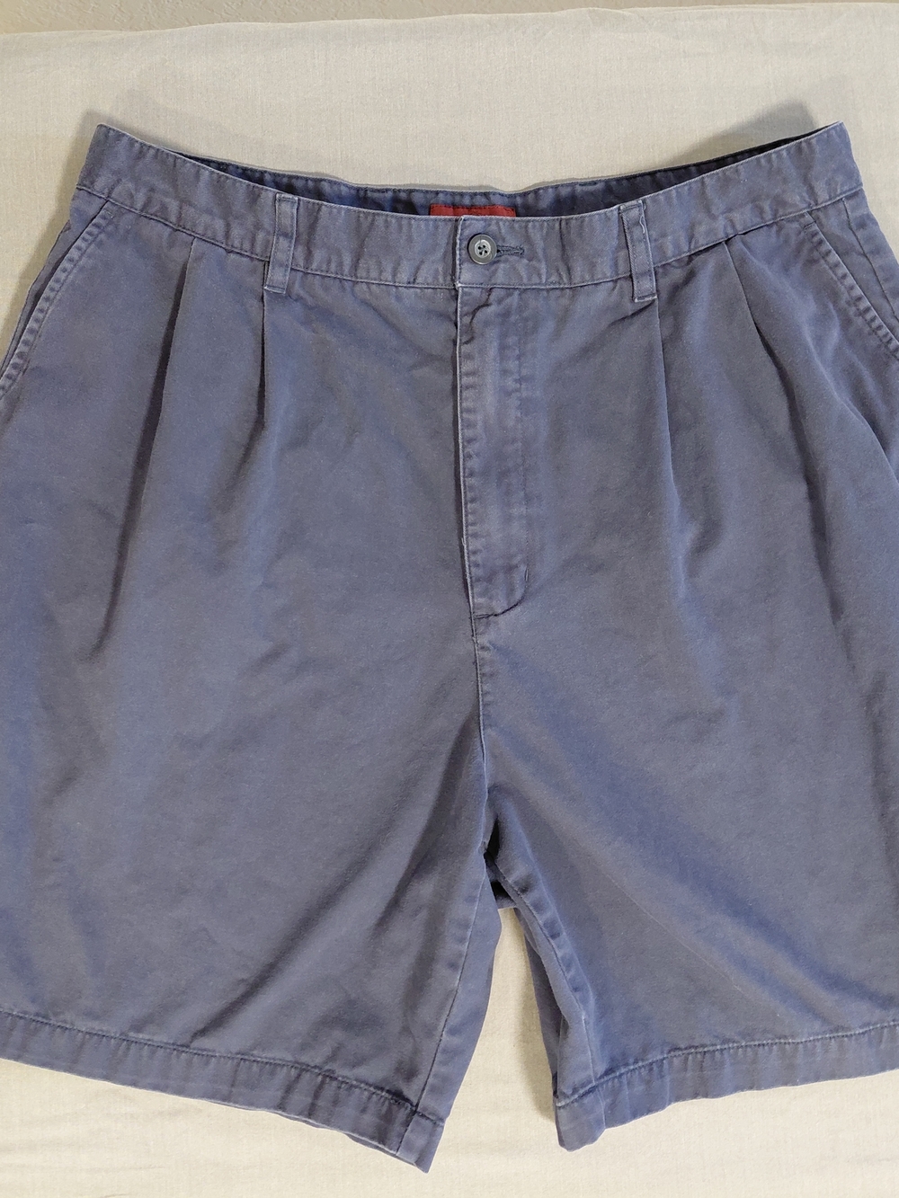Men's Blue Casual Pleated Shorts
